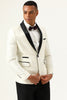 Load image into Gallery viewer, One Button White Shawl Lapel Jacquard Men&#39;s Prom Blazer