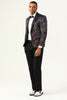 Load image into Gallery viewer, One Button Black Jacquard Shawl Lapel Men&#39;s Prom Blazer