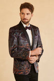 Black Jacquard Shawl Lapel One Button Men's Prom Blazer