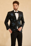 Single-Breasted Two-Button Printed Men's Blazer