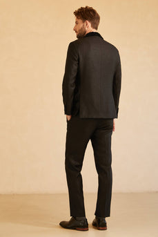 Shawl Lapel One Button Black Suits For Men