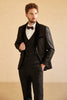 Load image into Gallery viewer, Shawl Lapel 3-Piece One Button Navy Wedding Suits For Men