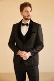 Navy Shawl Lapel One Button Suits For Men