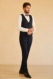 Navy Shawl Lapel One Button Suits For Men