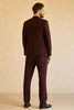 Load image into Gallery viewer, 3 Piece Peak Lapel One Button Burgundy Men&#39;s Suit