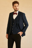 Peak Lapel Navy Wedding Men Suit