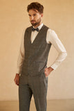 Grey Peak Lapel Wedding Men Suit