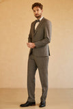 Grey Peak Lapel Wedding Men Suit