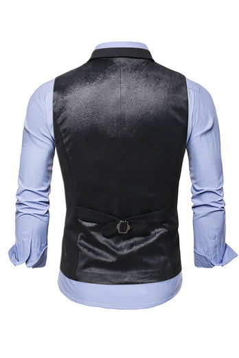 Peak Lapel Single Breasted Woolen Men's Vest