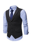 Peak Lapel Single Breasted Woolen Men's Vest