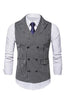 Load image into Gallery viewer, Grey Pinstripe Double Breasted Men&#39;s Vest