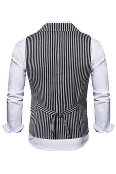 Grey Pinstripe Double Breasted Men's Vest
