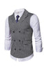 Load image into Gallery viewer, Grey Pinstripe Double Breasted Men&#39;s Vest