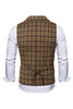 Load image into Gallery viewer, Coffee Notched Lapel Plaid Men&#39;s Suit Vest