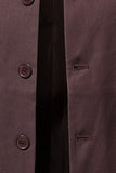 Brown Stand Collar Single Breasted Men's Blazer