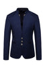 Load image into Gallery viewer, Navy Stand Collar Single Breasted Men&#39;s Blazer