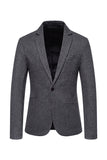 Khaki Plaid One Button Men's Blazer