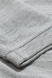 Grey Knitted Notched Lapel Men's Blazer