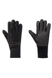 Black Pigskin Fleece Gloves For Men