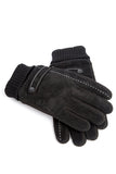 Black Pigskin Fleece Gloves For Men