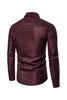 Load image into Gallery viewer, Fashion Print Long Sleeve Burgundy Men&#39;s Shirt