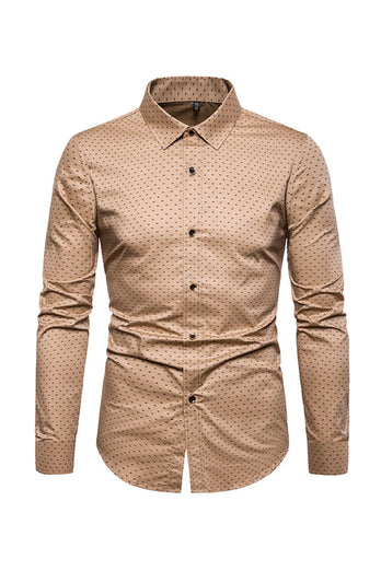 Fashion Print Long Sleeve Men's Plus Size Shirt