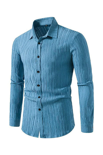 Lapel Long Sleeve Men's Casual Shirt