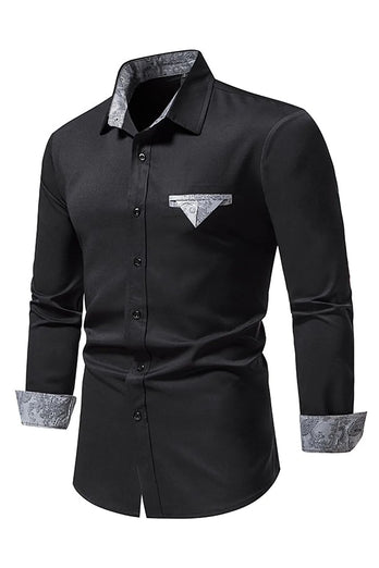 Long Sleeve Printed Men's Casual Shirt