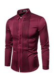 Lapel Long Sleeve Men's Casual Plus Size Shirt