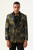 Load image into Gallery viewer, Yellow Jacquard Double Breasted Shawl Lapel Men&#39;s Prom Blazer