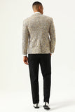 Sparkly Champagne Sequins Notched Lapel Men's Prom Blazer