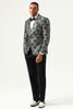Load image into Gallery viewer, Black and Silver Jacquard Men&#39;s Prom Blazer