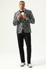 Load image into Gallery viewer, Black and Silver Jacquard Men&#39;s Prom Blazer