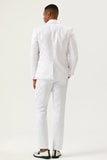 White Jacquard Shawl Lapel 2 Piece Men's Prom Suits