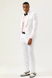 White Jacquard Shawl Lapel 2 Piece Men's Prom Suits