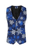 Load image into Gallery viewer, Blue Snowflake Printed 3 Piece Men&#39;s Christmas Party Suits