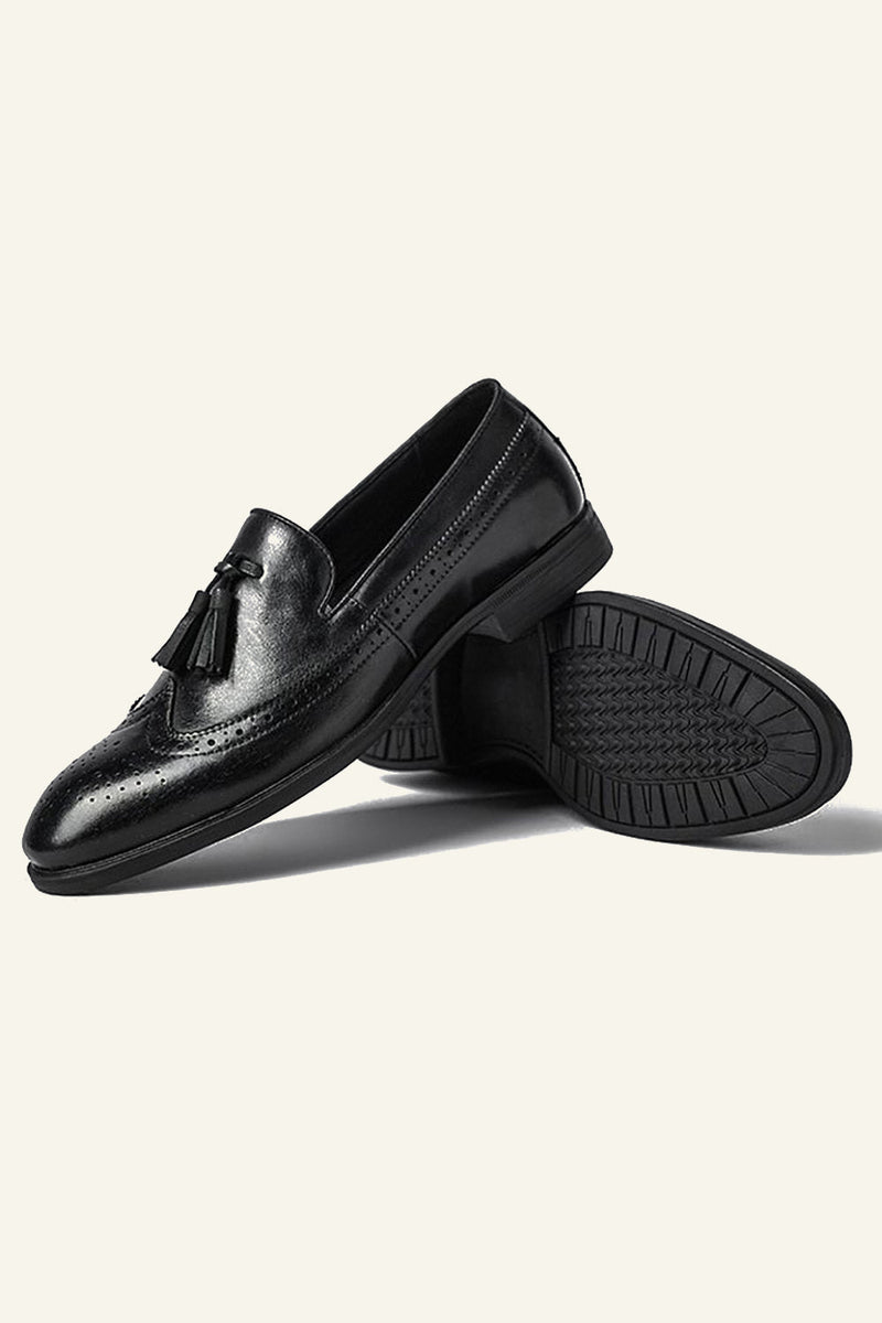 Load image into Gallery viewer, Men&#39;s Shallow Black Tassel Shoes