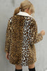 Load image into Gallery viewer, Brown Loepard Fluffy Midi Faux Fur Shearling Coat