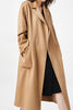 Load image into Gallery viewer, Black Lapel Neck Belted Wool Coat With Pockets