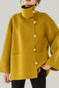 Load image into Gallery viewer, Ivory High Neck Buttons Wool Coat