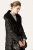 Load image into Gallery viewer, Black Button Quilted Puffer Jacket with Faux Fur Hood