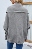 Grey Knitted Poncho Cardigan Sweater