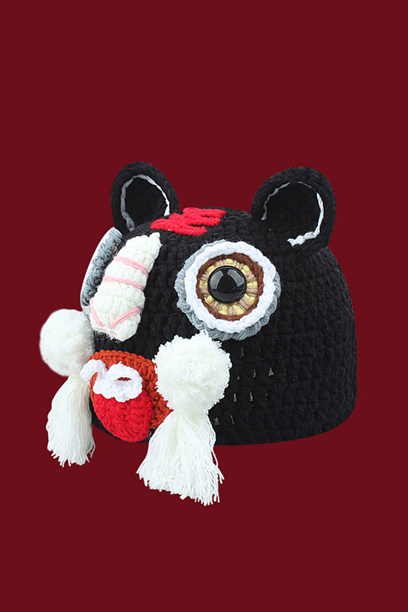 Load image into Gallery viewer, Black Knitted Tiger Hat