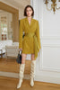 Load image into Gallery viewer, Golden Belted Fitted Prom Blazer Skirt For Women