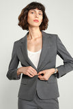 Grey Single Breasted Women Party Blazer