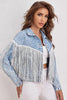 Load image into Gallery viewer, Blue Denim Jacket with Fringes