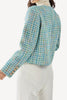 Load image into Gallery viewer, Blue Plaid Open Front Long Sleeves Women Jacket