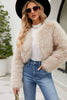 Load image into Gallery viewer, Apricot Open Front Shearling Faux Fur Cropped Coat