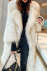 Load image into Gallery viewer, White Open Front Fluffy Long Shearling Faux Fur Coat