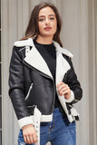 Black Fleece PU Cropped Fitted Women Jacket